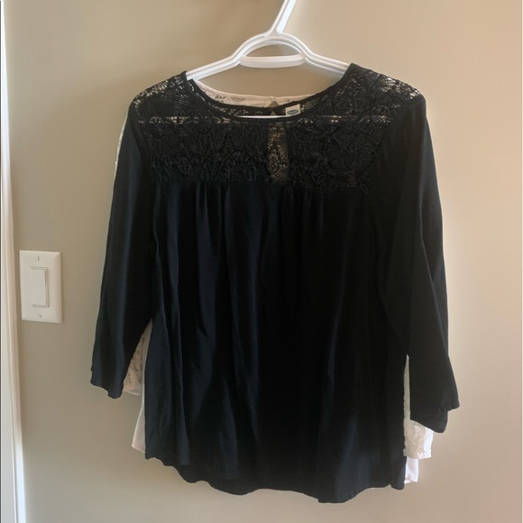 TWO 3/4 LACE SLEEVE SHIRTS - Picture 1 of 6